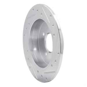 Dodge Attitude Brake Rotor (1) - Rear Left - R1 Concepts - Drilled & Slotted - Silver - `12-`25